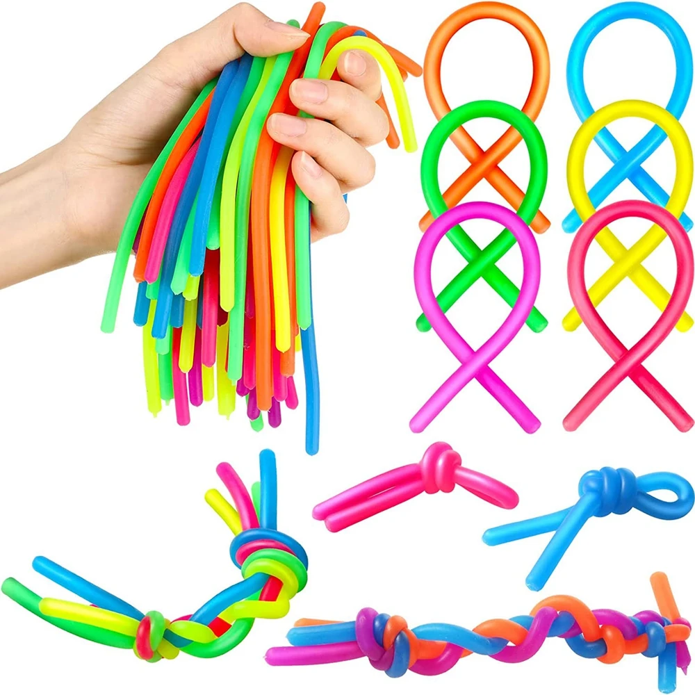 10PCS Noodle Pack Stretchy Strings Fidget Toys Silent Fidget Toys Relieve Stress Adult Anxiety Stress Autistic ADD ADHD Autism 1