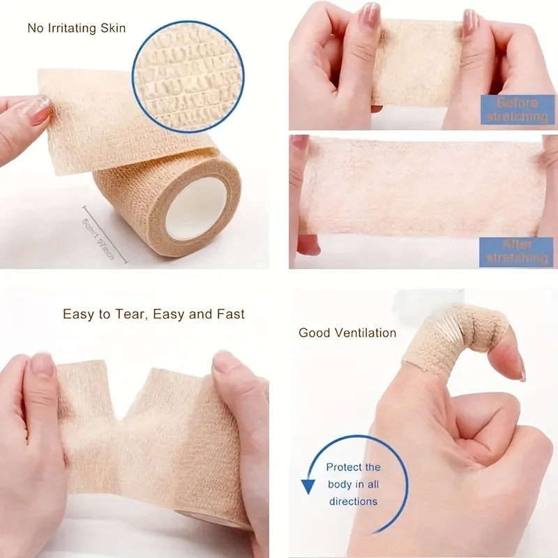 3Pcs Portable Elastic Self-adhesive Bandage Breathable Sports Non-woven Wrap Finger Tape For Wrist Ankle Elbow Shoulder sports tape