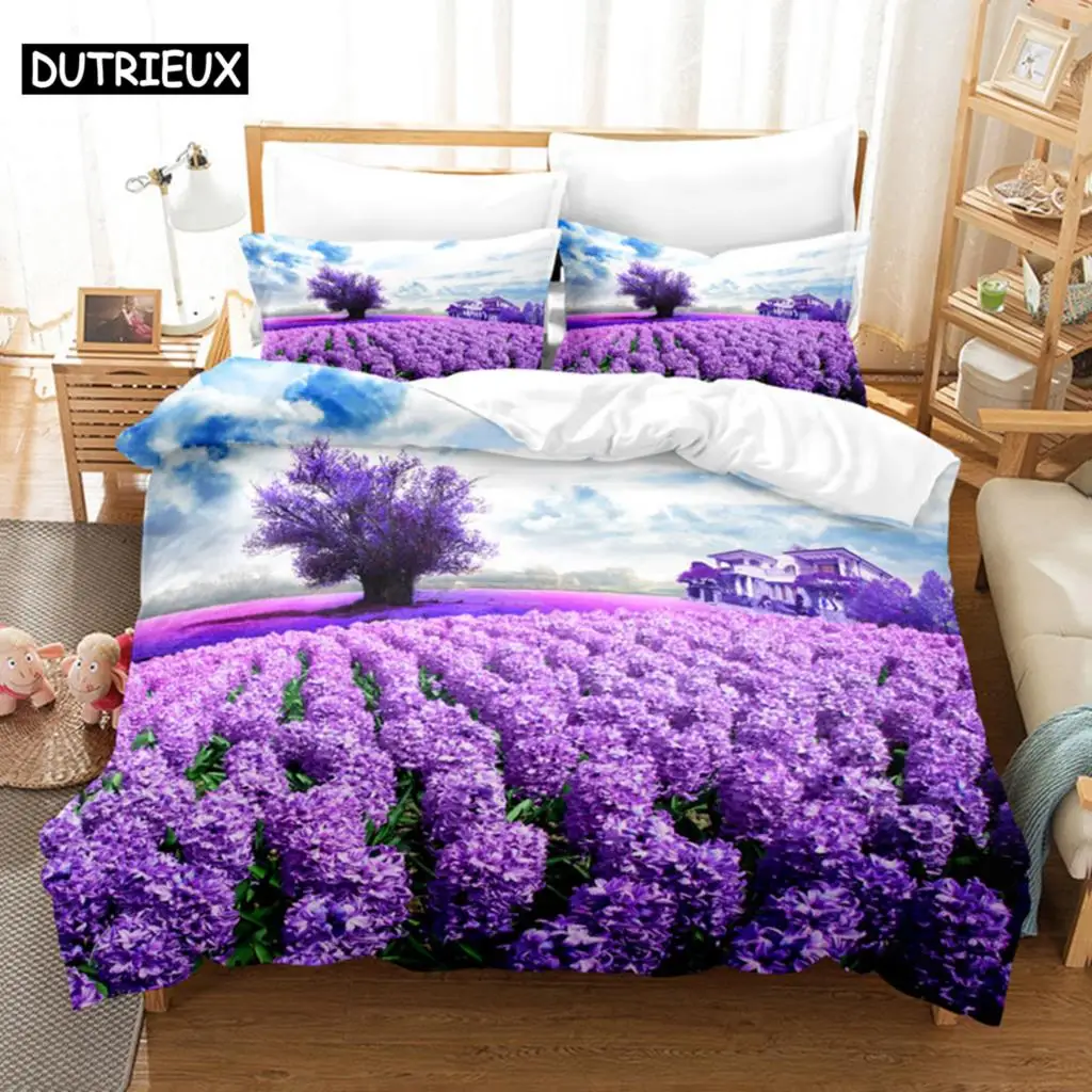Piumone Singolo Bambina Set Biancheria Da Letto Viola Biancheria