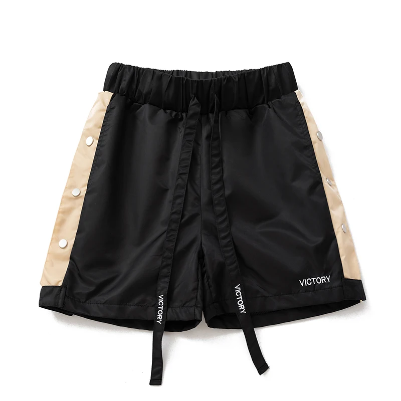 Khaki Black Victory Mesh Split Button Basketball Shorts Middle Pants Quick Dry Sports Quarter Men Women Breathe Shortpant