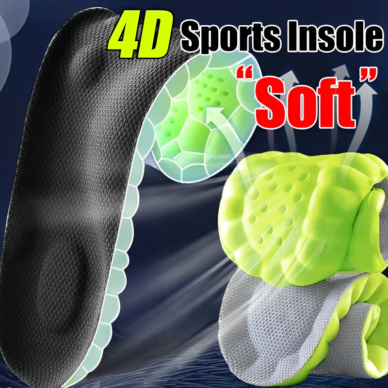 

Arch Support 4D High-elasticity Shock Insoles Men Women Memory Foam Massage Sports Foot Shoe Pads Breathable Orthopedic Insoles