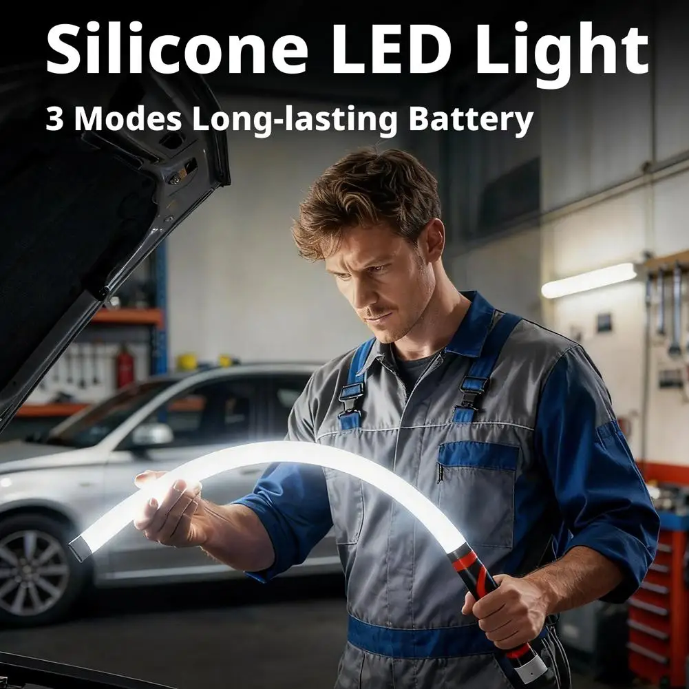 High Lumen Flexible LED Work Light Rechargeable Bendable Flashlight Stick For Car Repair Garage And Emergency Lighting