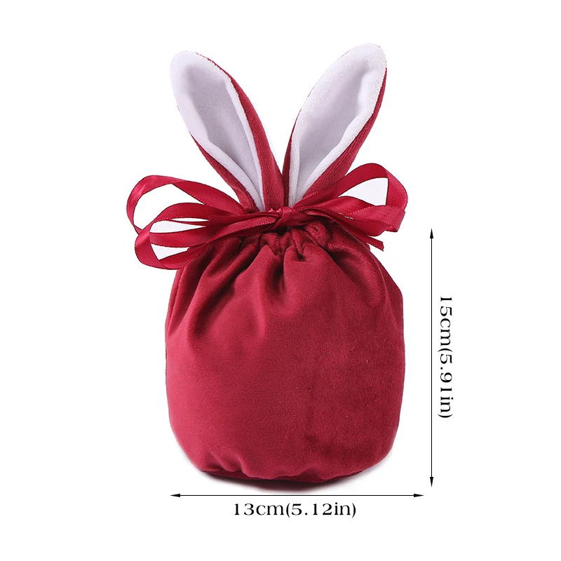 Christmas Velvet Packing Bags Xmas Red Chocolate Candy Cookie Packaging Wedding Birthday Party Supplies Handheld Gift Packaging