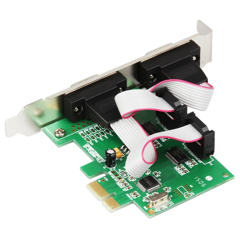 PCI 익스프레스 로우 프로파일 브래킷 포함 2 포트 직렬 카드, RS232 Com Db9 컨트롤러 카드, PCI-E 1.0x1 WCH382 칩