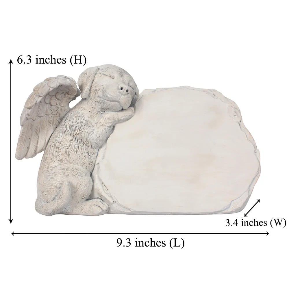 Personalized Dog Angel Memorial Garden Statue Engraved Pet Dog Memorial Stone Dog Grave Marker Any Word