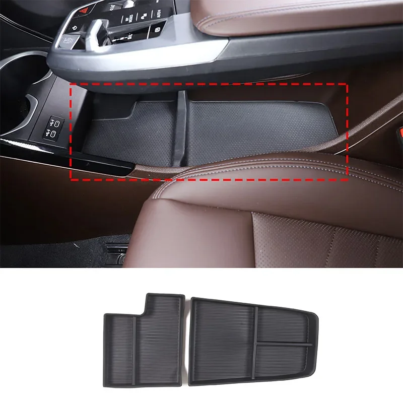 

TPE Black Car Central Control Lower Storage Box Mobile Phone Tray for BMW IX1 X1 U10 U11 2023-2024 Interior Accessories