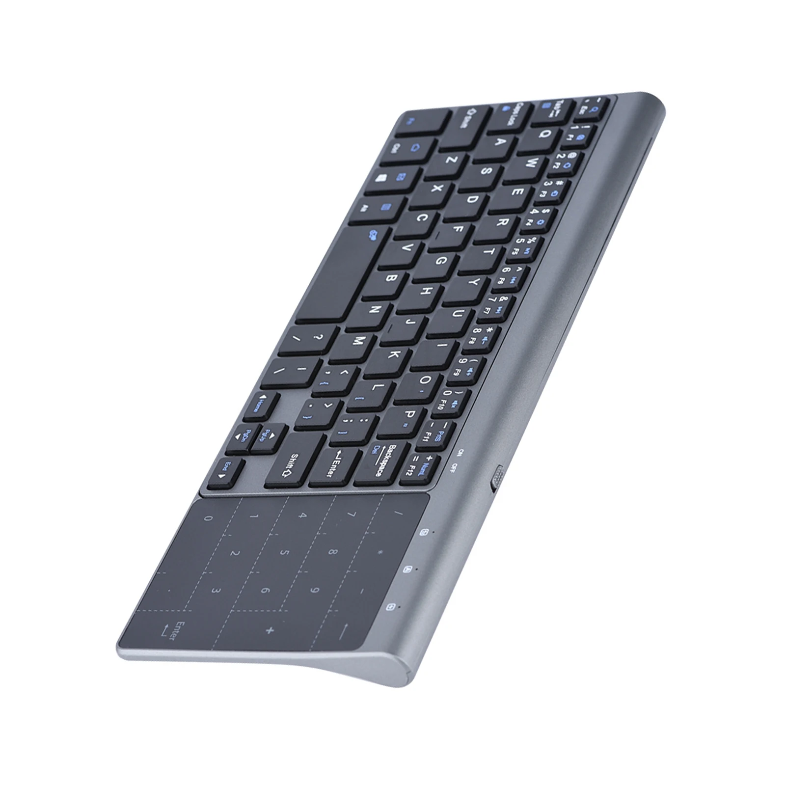 PC 노트북 TV 박스용 휴대용 슬림 컴퓨터 키보드, 터치패드 포함, 2.4Ghz 무선 키보드, 59 키