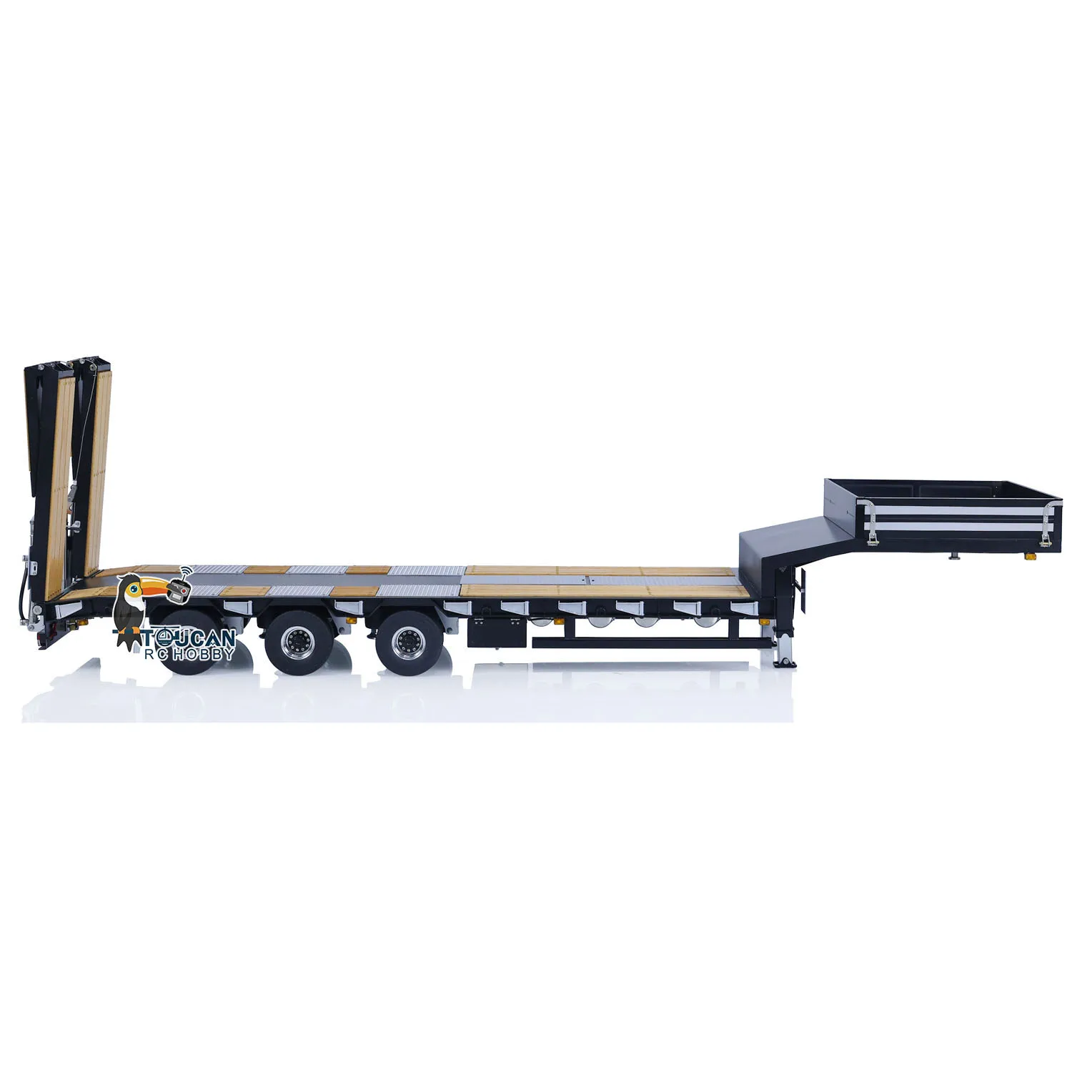 1/14 LESU RC Metal Trailer Model Hydraulic System Electronic Lifting Light System ESC for Tractor Truck Trailers RC Toy THZH1715 4