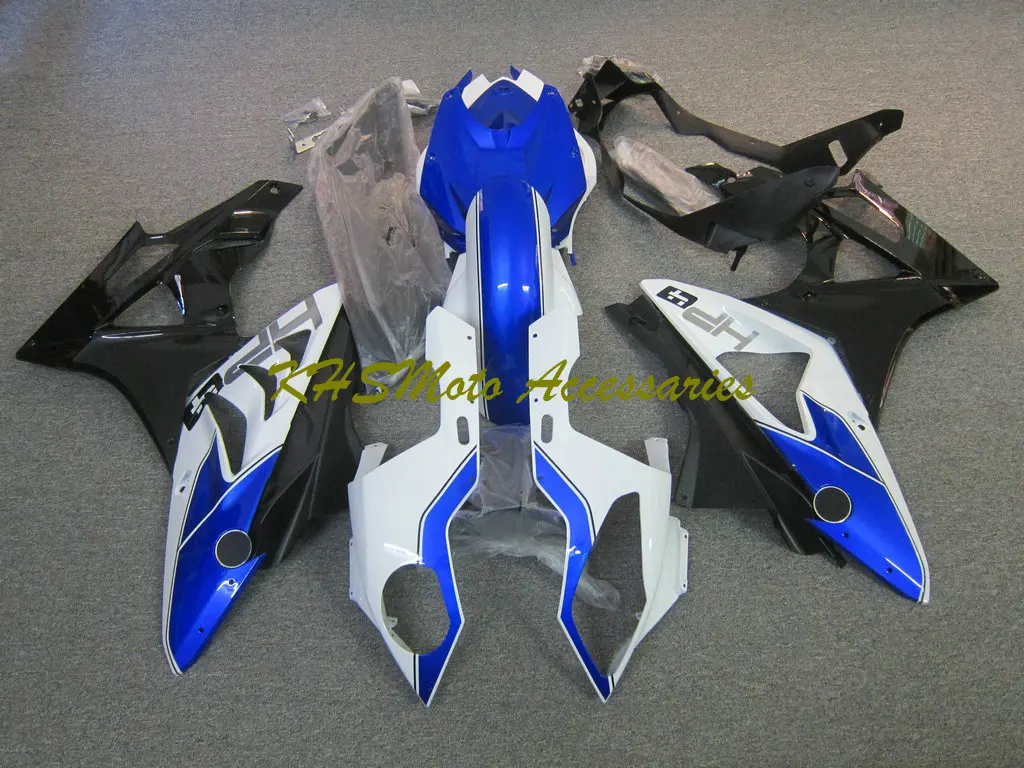 맞춤형 오토바이 페어링 키트, BMW S1000RR 09-14 2009 2010 2011 2012 2013 2014 사출, 화이트 블루 블랙 차체 세트