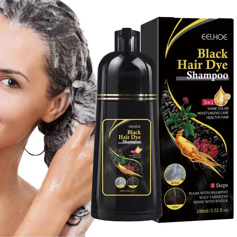 White To Black Shampoo 100ml Hair Darkening Shampoo Polygonum