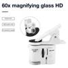 Universal Clip Microscope 60X LED Jewelry Magnifying Glass Cell Phone Clip Focusing Adjusted Pocket Microscope with UV Light 1