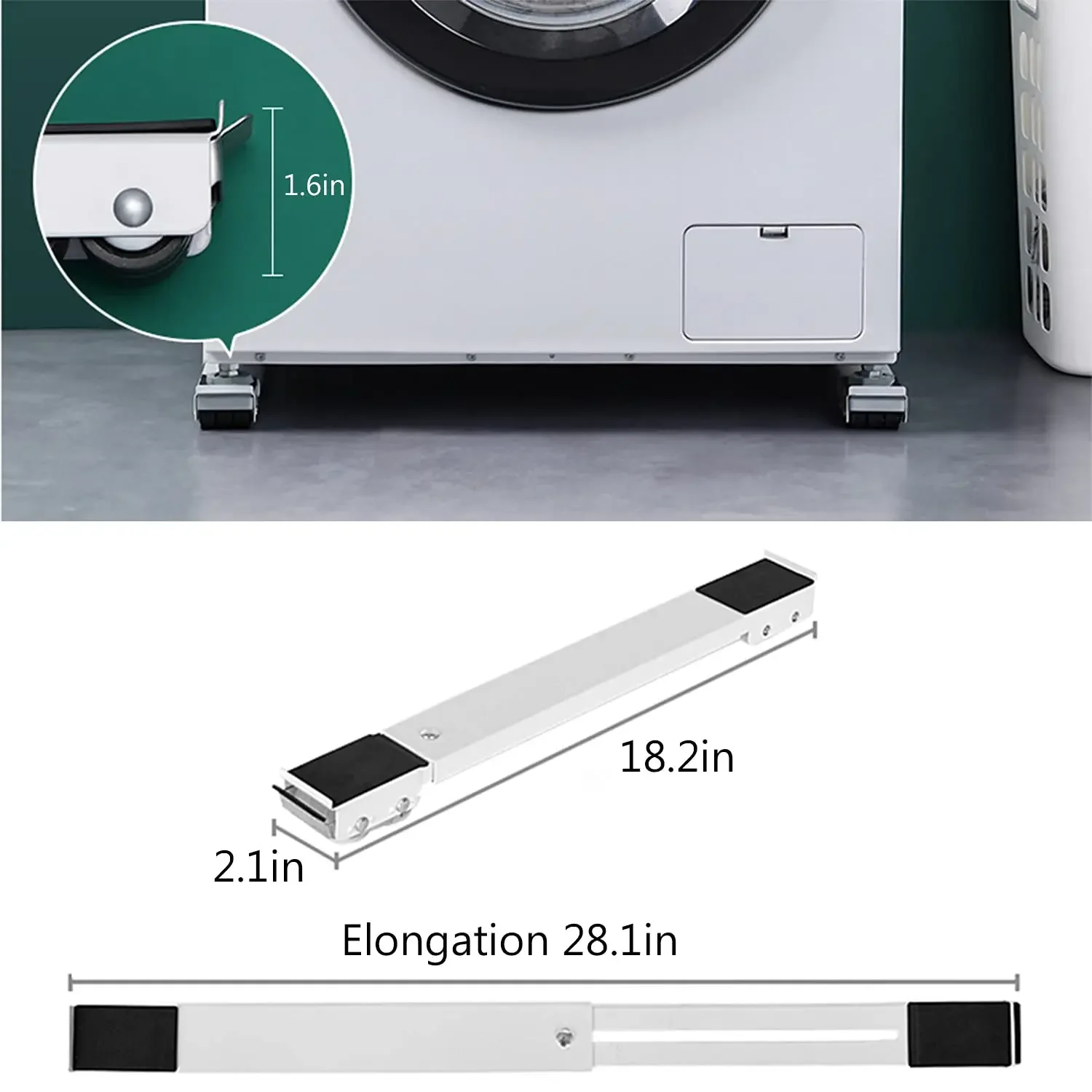 Washing Machine Refrigerator Movable Raised Base Mobile Roller Bracket Wheel Bathroom Kitchen Appliance Stand