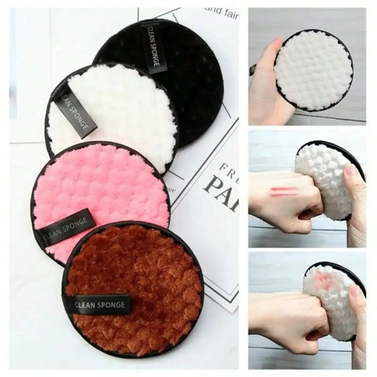 Soft Polyester Makeup Remover Cleansing Tools For Men And Women