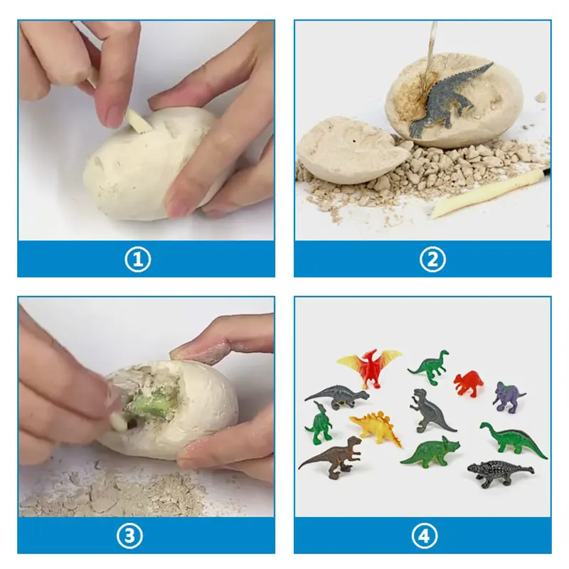 12PCS Dinosaur Fossil Digging Kit Dinosaur Eggs Toy Blind Box Toys For Kids Early Educational Toys Archaeology for Children Gift 3