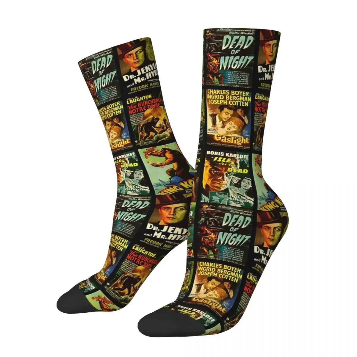 

Vintage Classic Horror Monster Movie Posters Socks Harajuku Soft Stockings All Season Long Socks Accessories for Unisex Gifts
