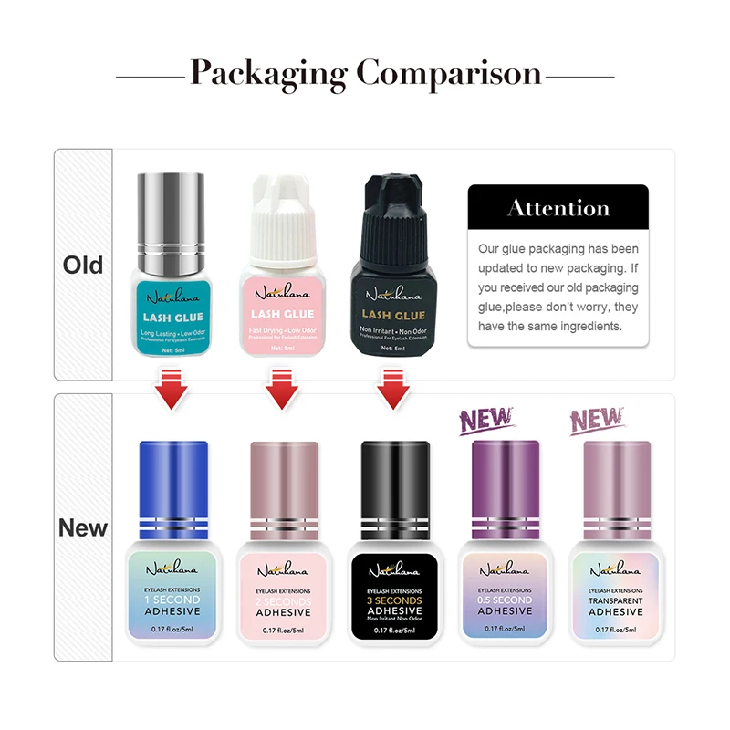Eyelash glue NATUHANA 1 Second 5ml Fast Dry Strong False Lashes Extension Glue Lash Adhesive Low Smell No Simulation MSDS Mink Eyelash Glue