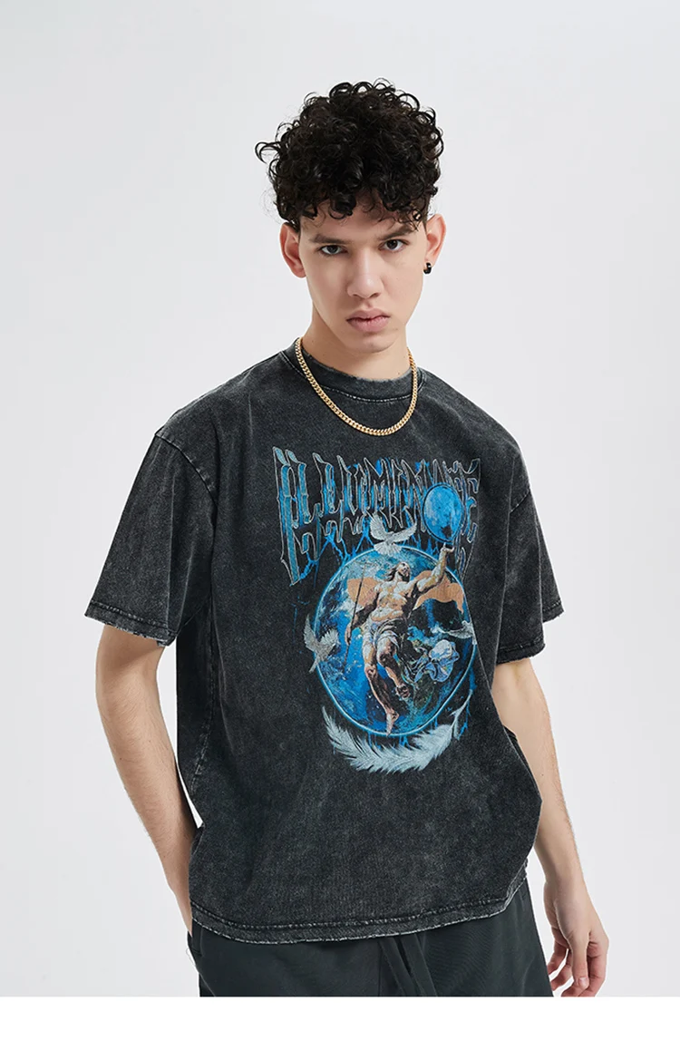 Tシャツ・カットソー Luxury Street Wear washed vintage jump be unisexual Luxury Street Wear washed vintage smoke child unisexual (T