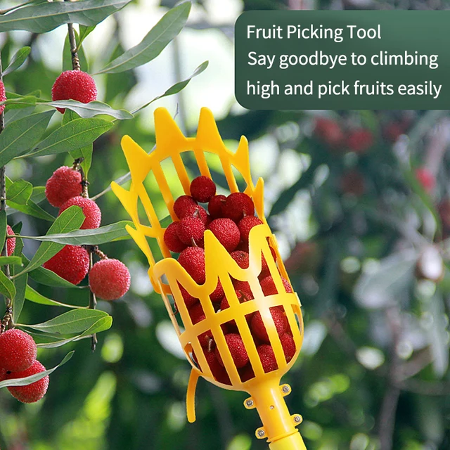 Gyümölcsválasztó Gyümölcskapó Orchard Kertészkedés Farm Fagák Gyümölcs Kollekció Mély Kosár Alma Szedés Fejkészlet Kerti Szerszámok - Image 2