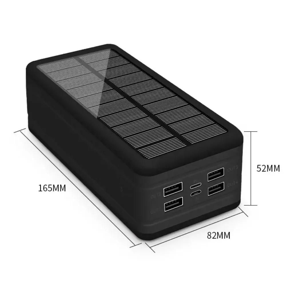 Mobile Phone External Fast Charging Battery, 200000 MAh Solar Battery Pack, 4USB, Wireless Charging, Large Capacity