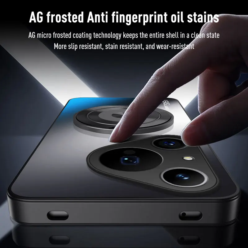 Magnetic Ring Stand Phone Case with Camera Lens Protector