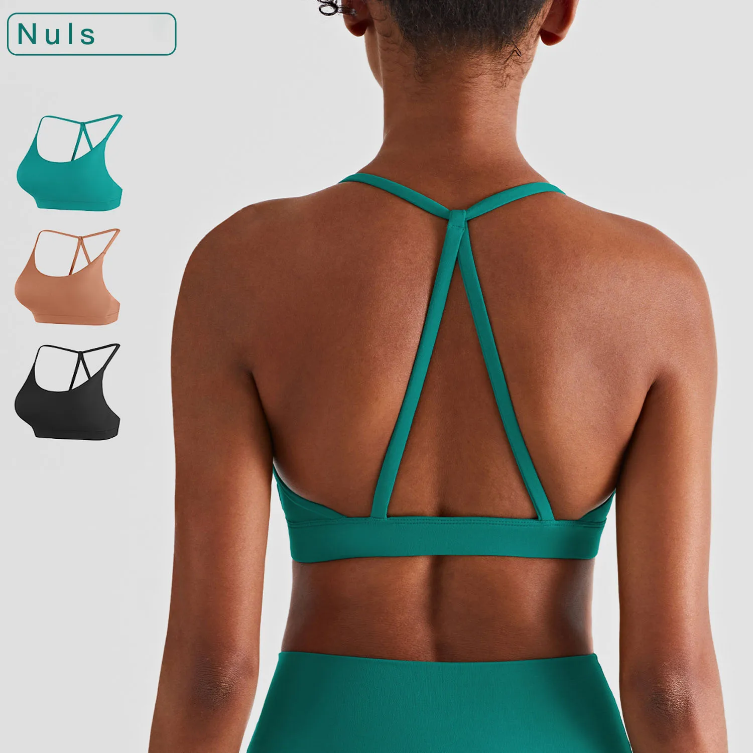 

Nuls Naked Feel Women Thin Strap Cross Back Sports Bra Yoga Crop Top Strappy Fitness Bra Comfortable Workout Bras