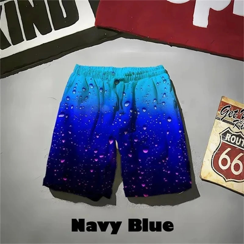 Summer Cool Water Drops 3D Print Shorts Men Street Pop Funny Beach Short Pants Fashion Skateboard Swimming Shorts Men Women