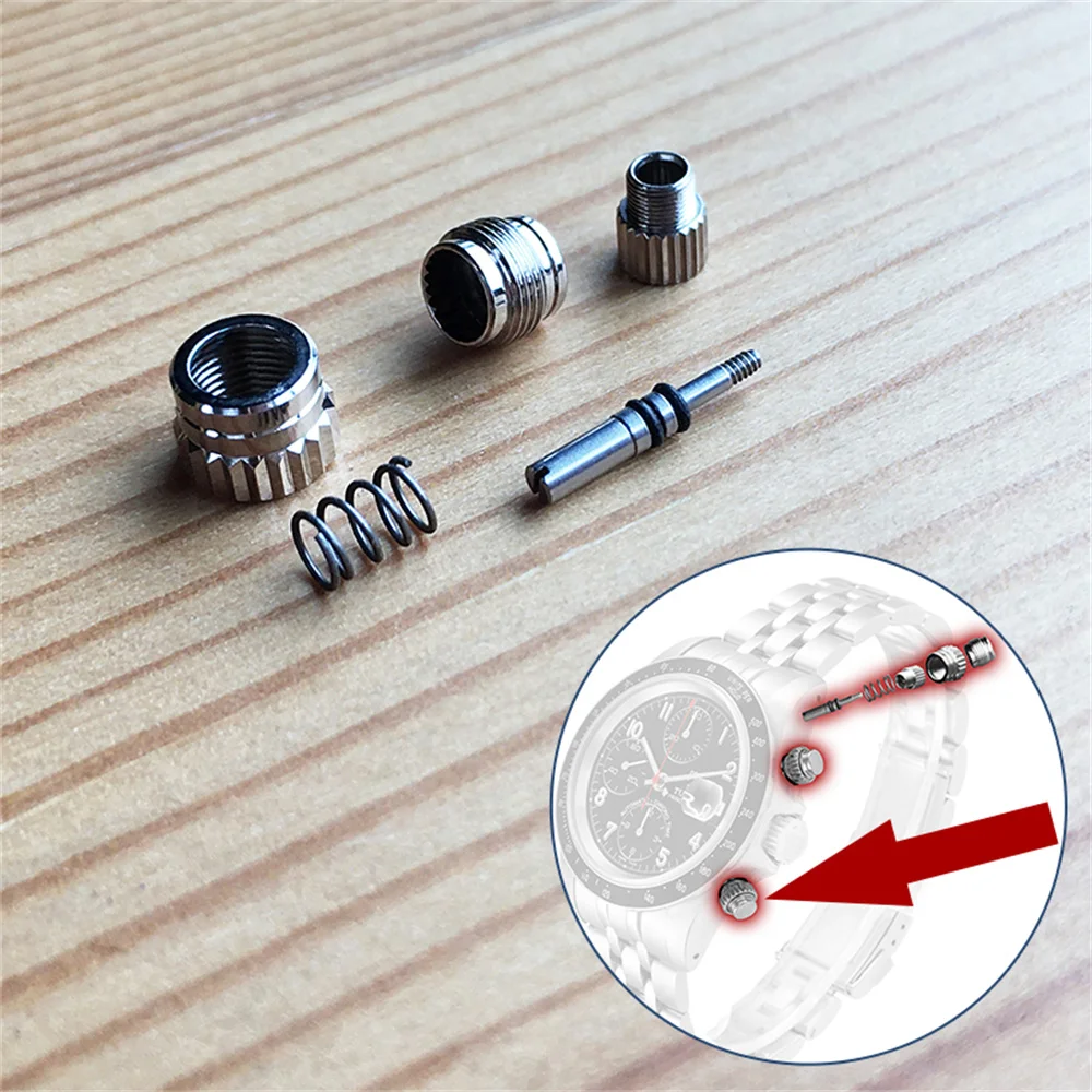 Pulsante Dell'Orologio In Ottone Pusher Per Tudor Prince Date 79260 Cronografo Tiger Watch