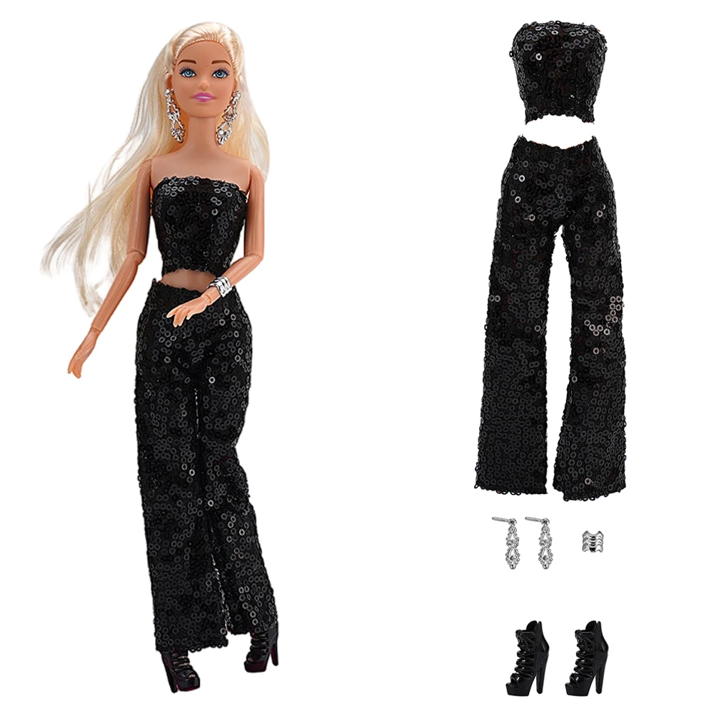 NK New 11.5" Doll Sequin Clothes For Barbie Doll Outfits For 30 CM Casual Wears Suit for 1/6 BJD Dolls Accessory JJ