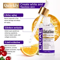 LKIAE Sérum visage blanchissant au glutathion, élimine la mélanine, les taches foncées, le cloasma, avec rétinol, la niacinamide, pour tous les types de peau 3