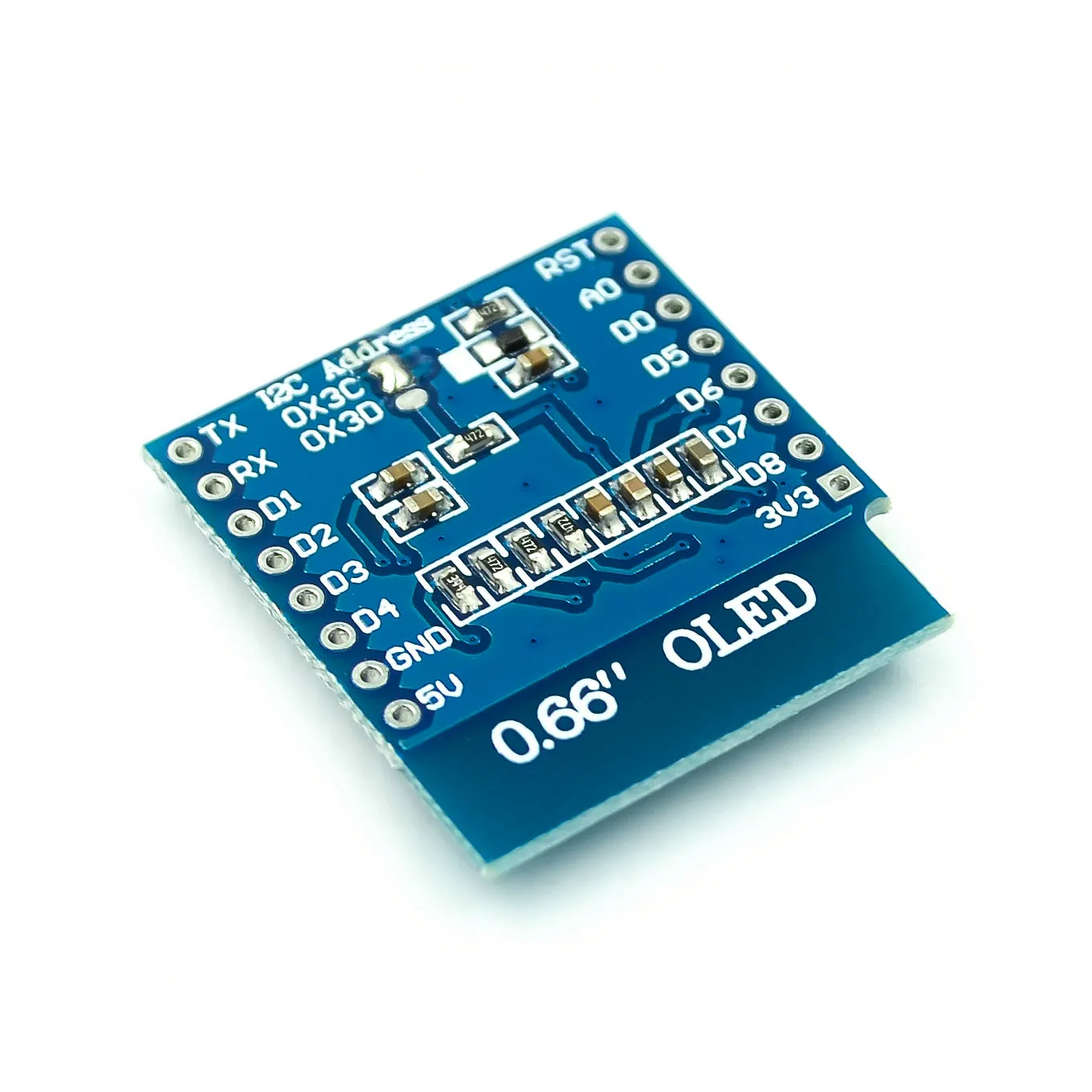 WEMOS D1 미니 ESP32 모듈 아두이노 AVR STM32 용 OLED 디스플레이 모듈, 64x48 0.66 인치 LCD 스크린 IIC I2C OLED, 0.66 인치