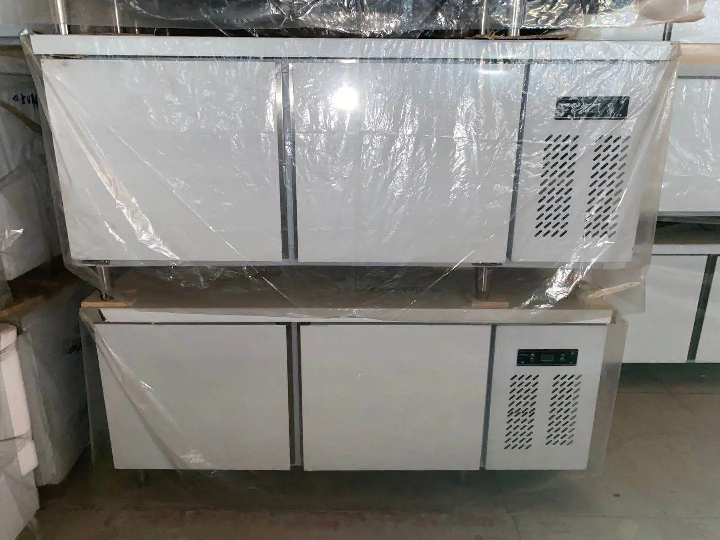 1.8m Commercial Stainless Steel 2 Doors Refrigerator Freezer Fridge Work Bench Under