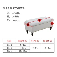 Non-Slip Polar Fleece Storage Stool Cover Elastic Ottoman Footstool Covers Rectangle Stretch Footrest Seat Slipcover Home Decor 2