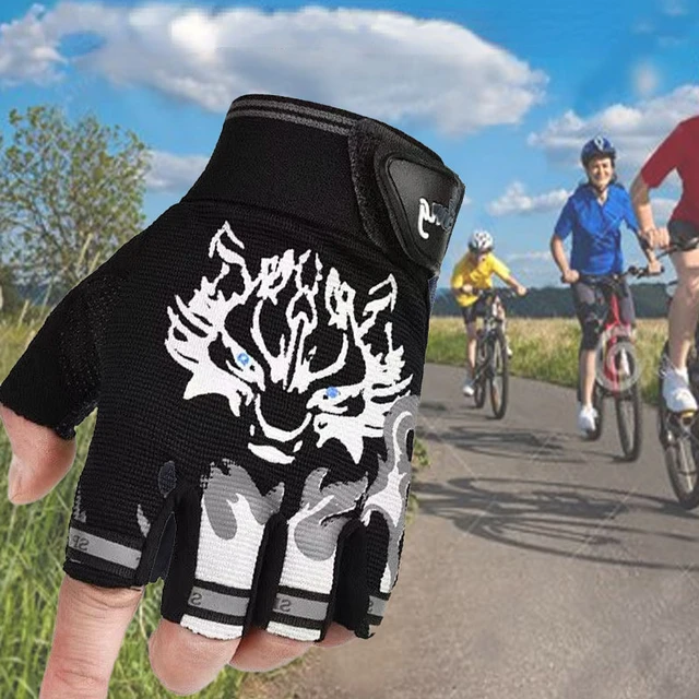 Gants de cyclisme demi-doigt pour enfants de 2 à 13 ans, mitaines