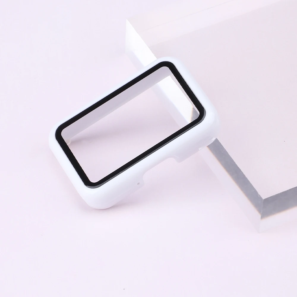 Full-Coverage Tempered Glass Watch Case with Durable Hard PC Frame - Drop-Proof Protection