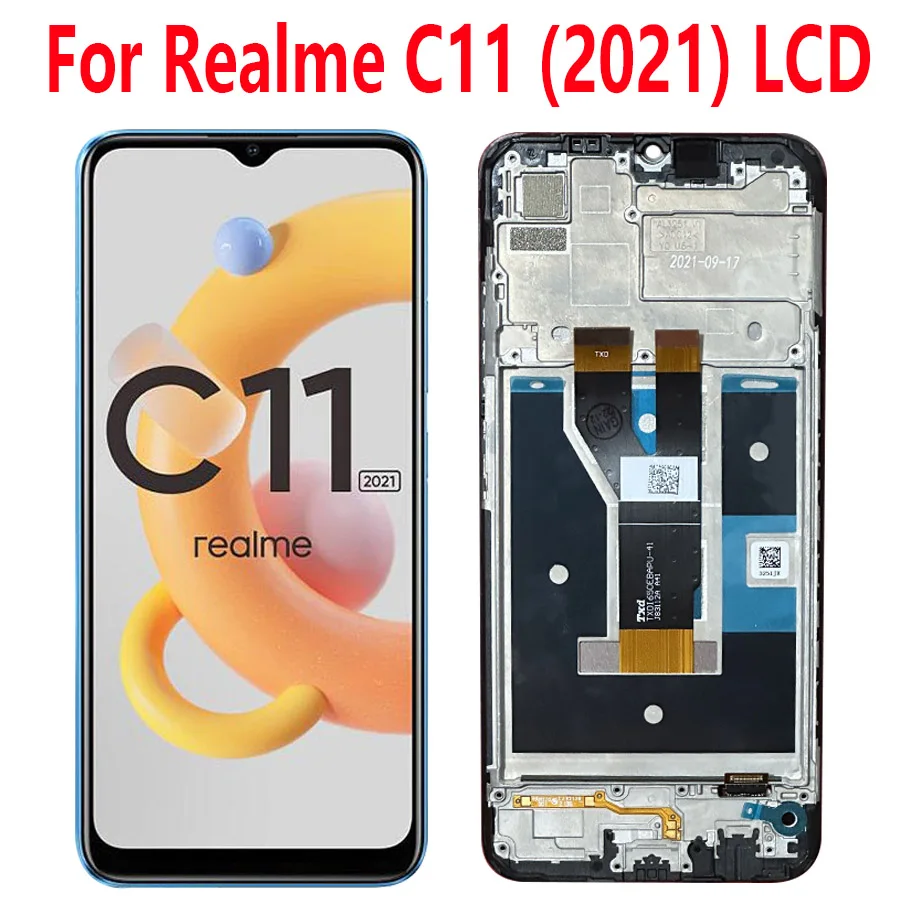 

6.52'' Original For Realme C11 2021 LCD Display Screen Touch Digitizer Replacement For Realme C11 2021 RMX3231 lcd with frame