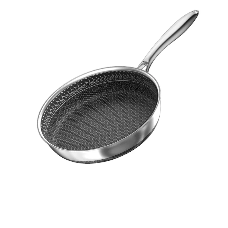 Nonstick Frying Pan 316L Medical Antibacterial Stainless Steel Pan 28 30 32cm Kitchen Nonstick Cooking Pan