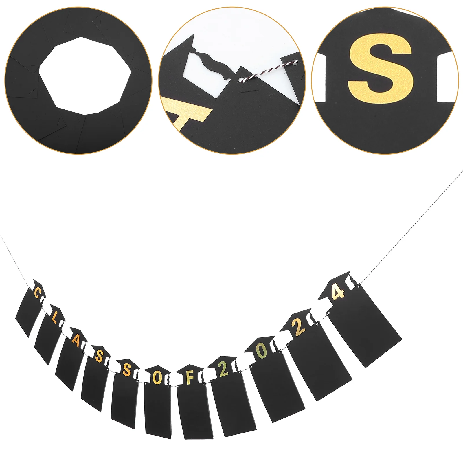 

Flower Garland Graduation Latte Picture Banner Decorations Party Class of 2024 Photo