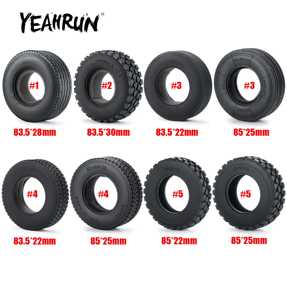 YEAHRUN 22/25/28/30 mm Gummireifen Radreifen für Tamiya 1/14 RC Anhänger Traktor LKW Vorder- und Hinterradfelgen Zubehör Teil