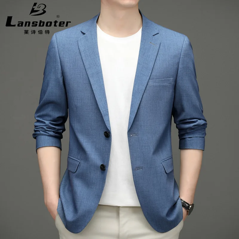 

Men's Suit Spring And Autumn Thin Casual Suit Non-iron Slim Fit Small Plaid Suit Jacket