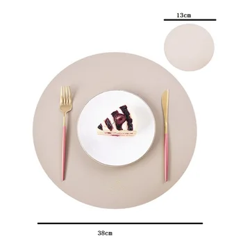 Inyahome Round Leather Placemats for Dining 2
