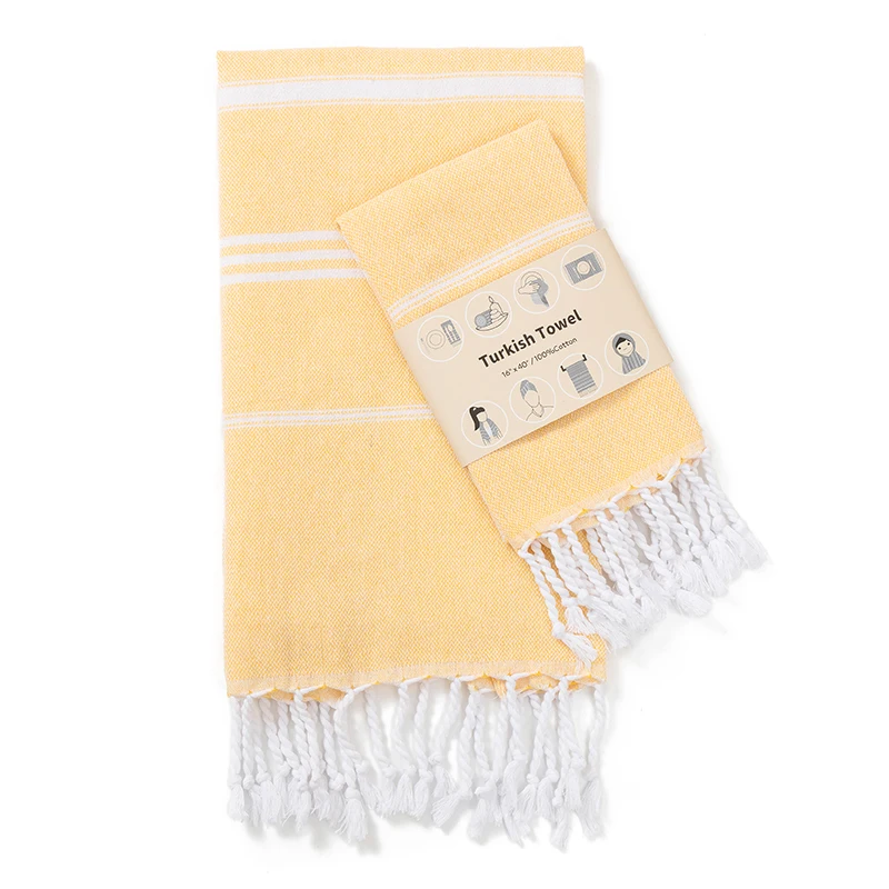 2-Pack 40x100CM Turkish Cotton for home Towel Soft Sauna Spa Bath Towel Hand and Face Towel Set Can used for kitchen sport gym