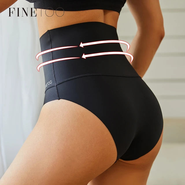 Finetoo Women Seamless Shaper Panties High Waist Underwear S-3xl Plus Size  Tummy Control Underpants Anti-slip Slimming Shapewear