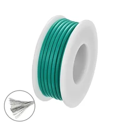 Premium Silicone Electric Wire - Soft, Flexible, High Temperature Resistant, 5 Meters/16.4ft, Tin - Copper Construction - 18 AWG (Green)
