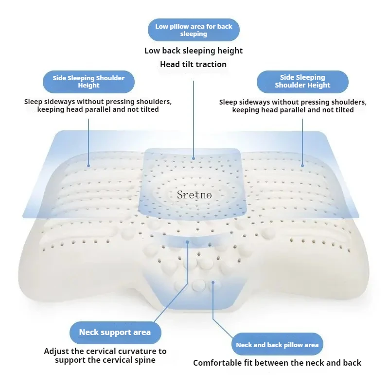 Natural Latex Pillow Protects Cervical Vertebra for Sleeping Special Pillow with Granules for Massage Sleep Aid Single Pillows 6
