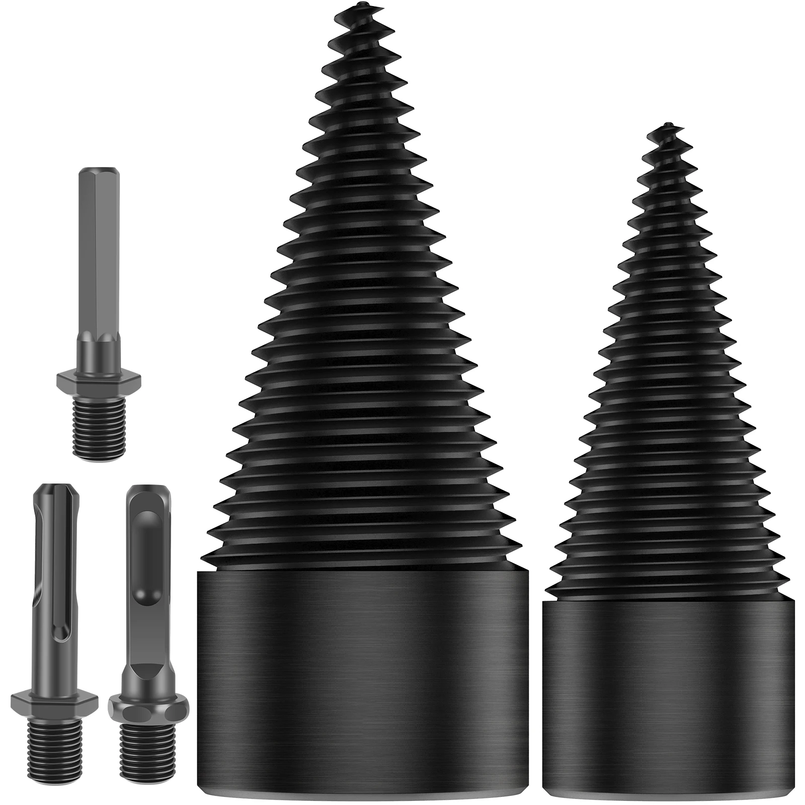 

2Pcs Firewood Log Splitter 32mm 42mm High-Carbon Steel Wood Log Drill Bit with Hex/Round/Square Shank Titanium Coated Sturdy