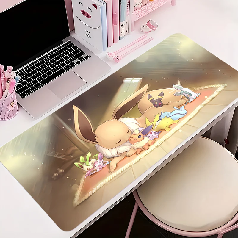 900x400 Mouse Pad Deskmat Laptop P-pokemon Eevee Office Mousepad Desk Decor Extended Mouse Pad Pc Keyboard Mat Oversize Desk Pad 3