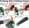 Fishing Landing Net Telescope Foldable Collapsible Extensible Fishing Net for Bird Fish Catch Release with Glove and Storage Bag 4