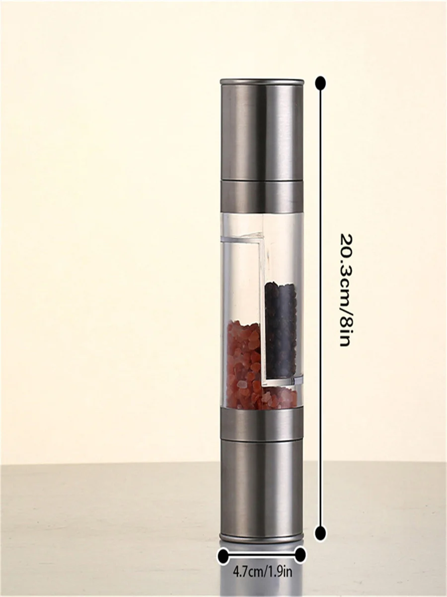 Double Head Manual Grinder 1 Suitable for Kitchen Seasoning Bottles with Spices Pepper Sea Salt Cumin