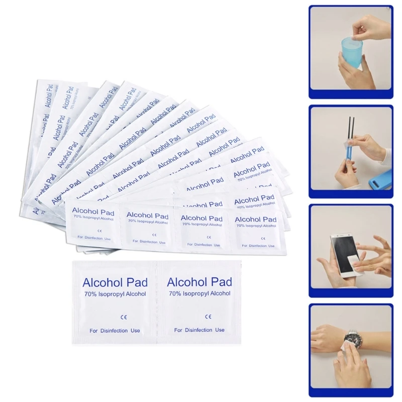 100 Pcs Alkohol Wischen Reinigen Pad Medizinische Tupfer Beutel Antibakterielle Werkzeug Reiniger