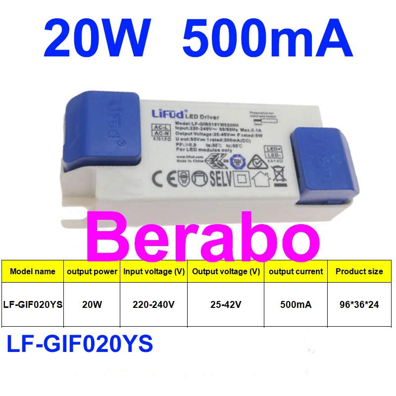 LED-Treiber 300 mA ~ 1500 mA 8-14 W 12–18 W 24–36 W 38 W ~ 60 W LED-Konstantstrom-Treiber-Netzteil für LED-Lampentransformatoren – Detail 13